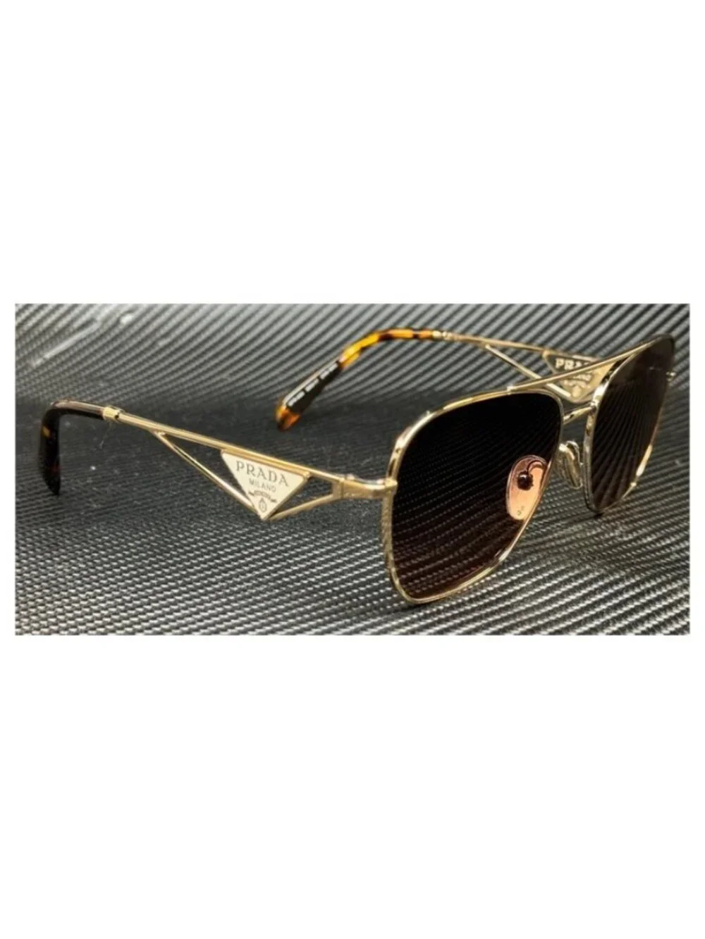 New PRADA Women Pale Gold Sunglasses 59-17-140